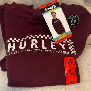 Hurley Burgundy Hoodie with Logo
